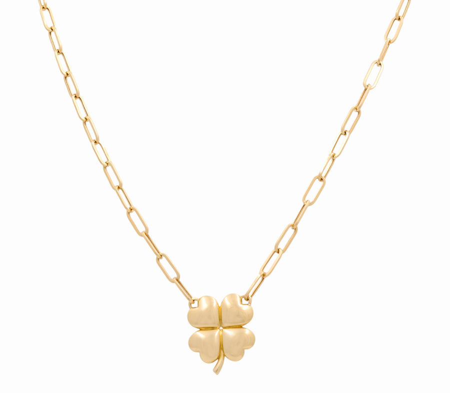 14k Yellow Gold Clover Women's Necklace