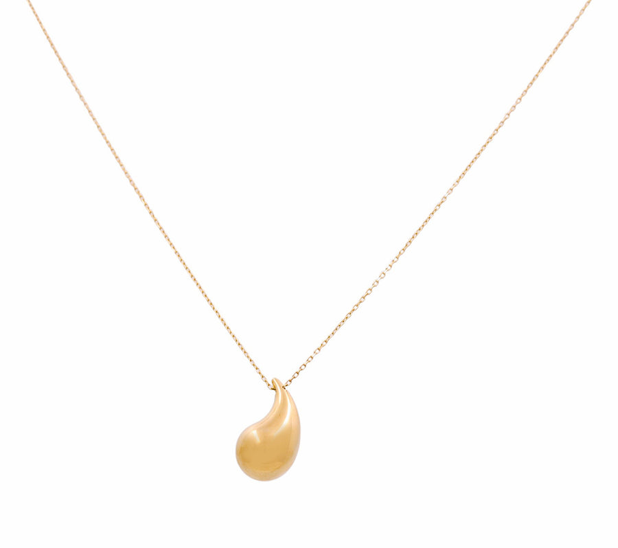 14k Yellow Gold Large Tear Women's Necklace