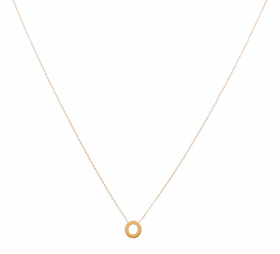 14K Yellow Gold  Women's  Necklace with Inicial O