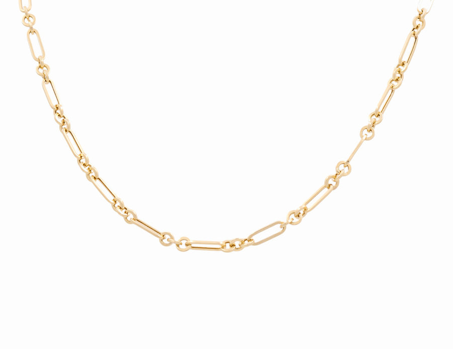 14k Yellow Gold Paper Clip  Women's Necklace