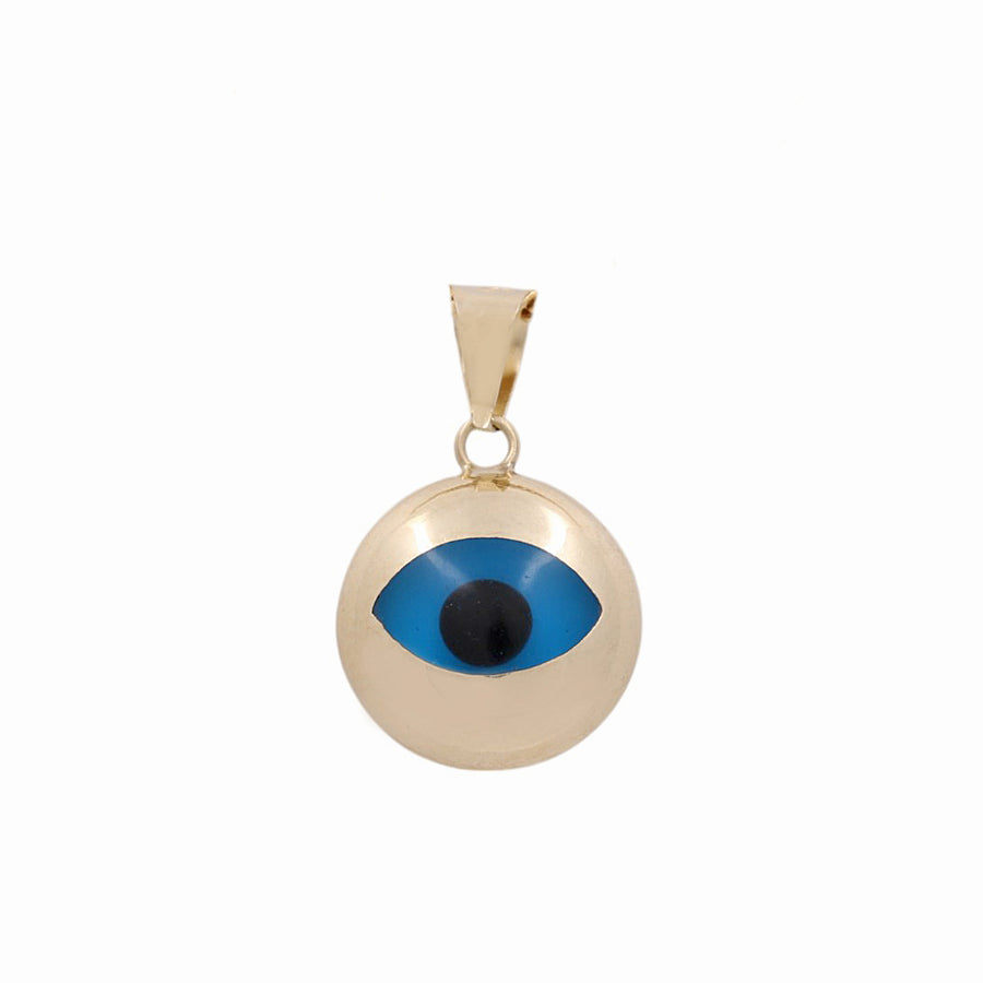 14K Yellow Gold Blue Eye Pendant