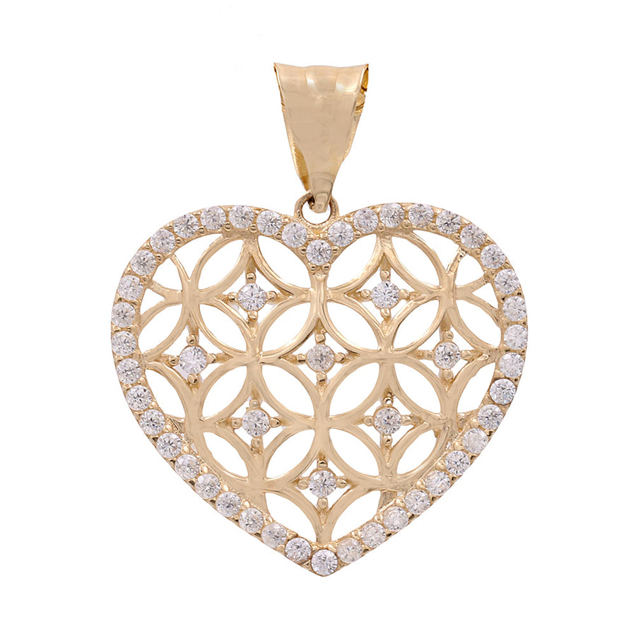 14K Yellow Gold  Heart with Cz Women's Pendant