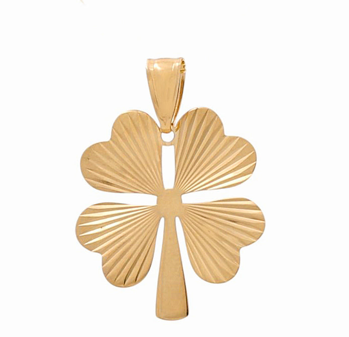 14K Yellow Gold Clover Pendant