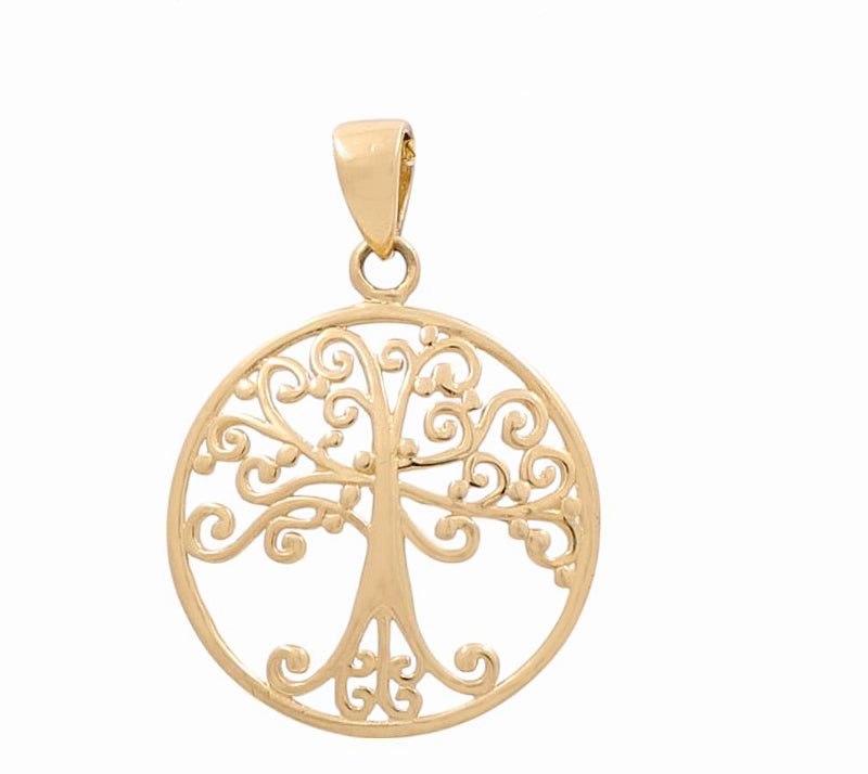 14K Yellow Gold Tree of Life Pendant