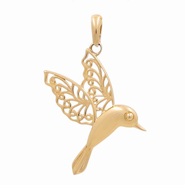 14K Yellow Gold Bird Pendant