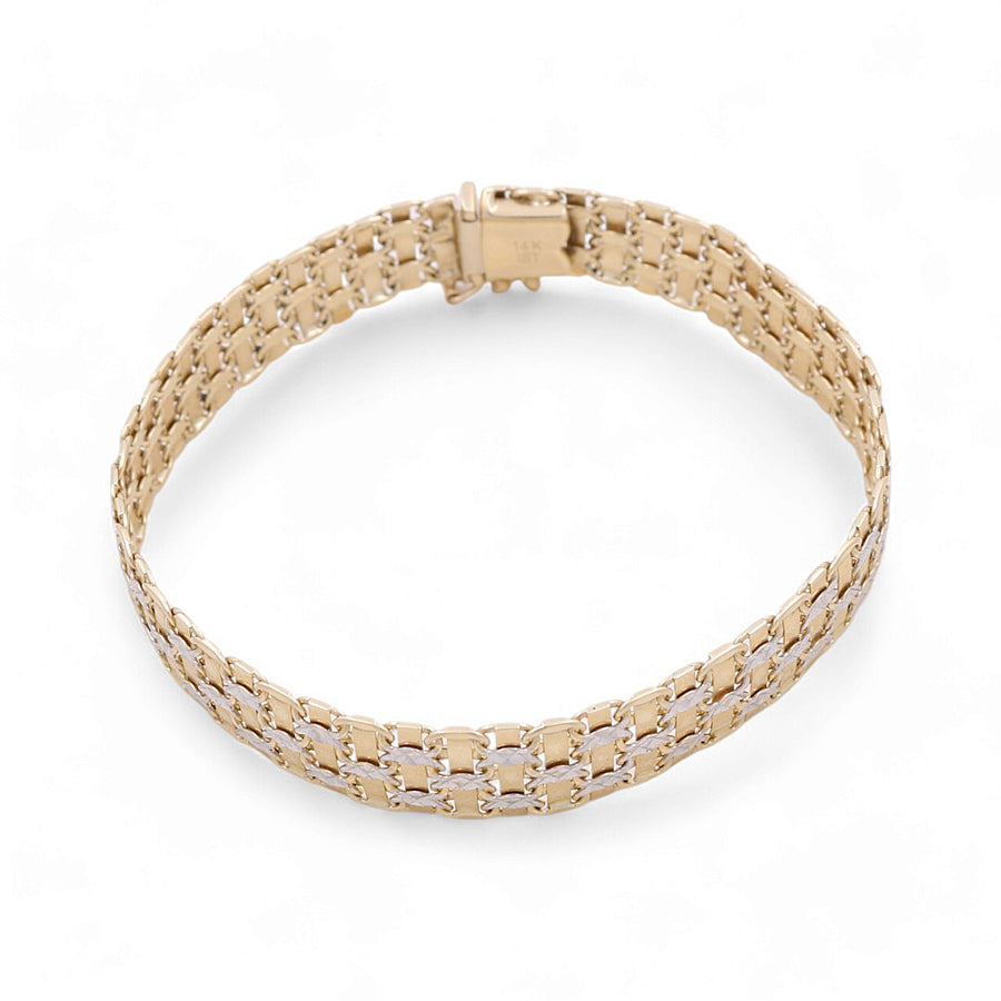 14K Gold Fashion Basketweave Women's Bracelet