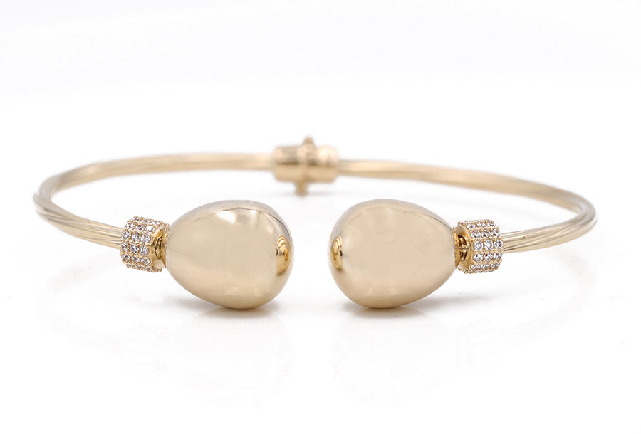 14K Yellow Gold Fashion Bangle  Bracelet