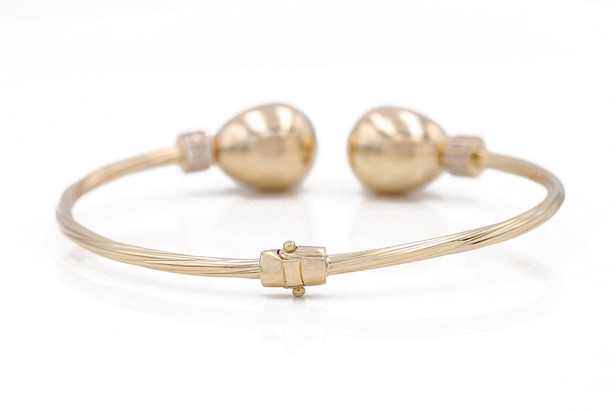 14K Yellow Gold Fashion Bangle  Bracelet