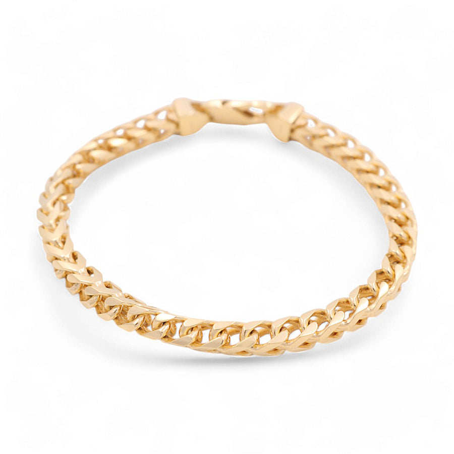 14K Yellow Gold Men Franco Bracelet