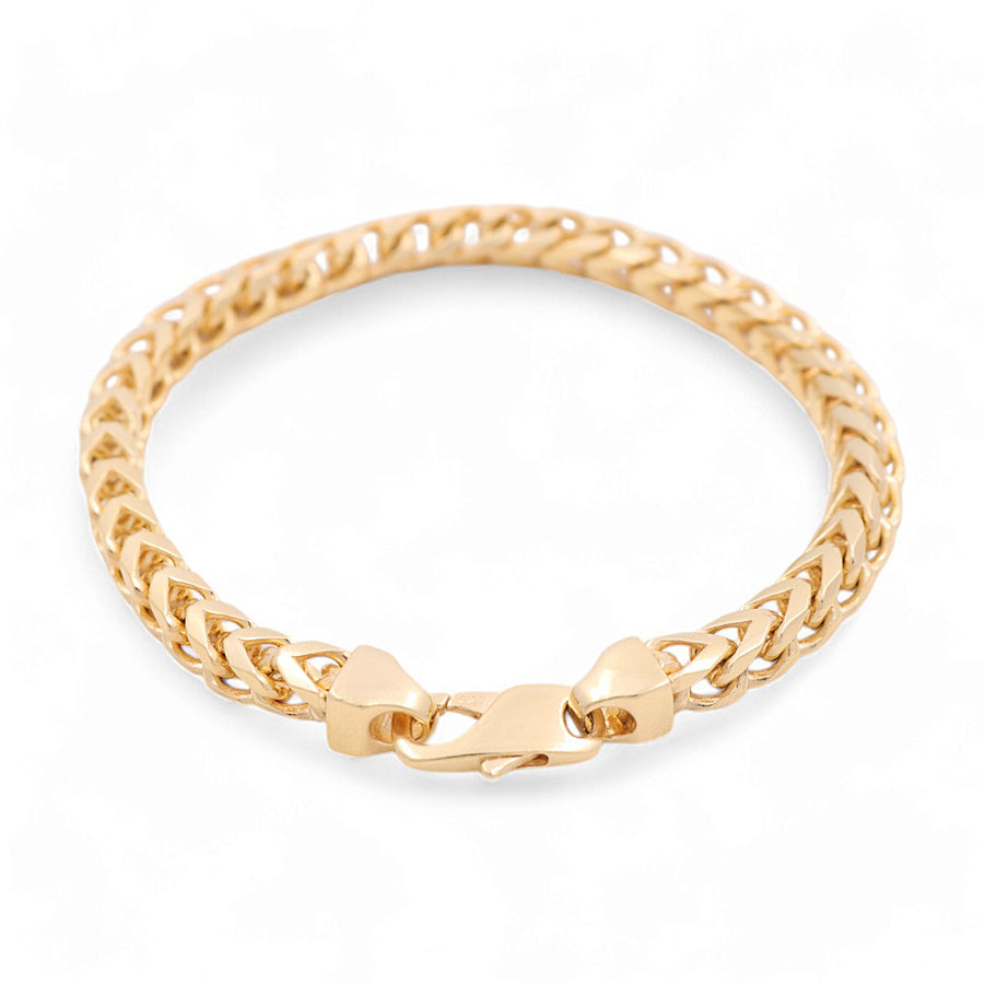 14K Yellow Gold Men Franco Bracelet