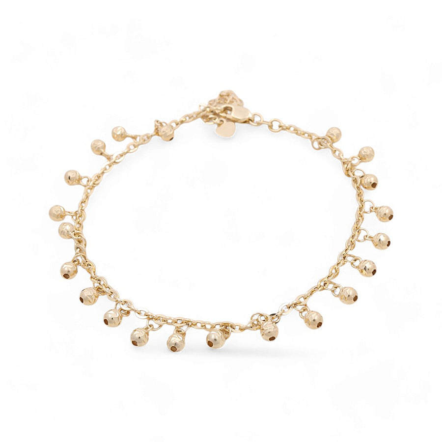 14K Yellow Gold Women's Beads Bracelet