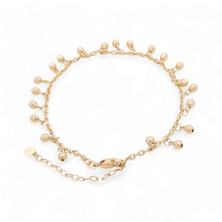 14K Yellow Gold Women's Beads Bracelet