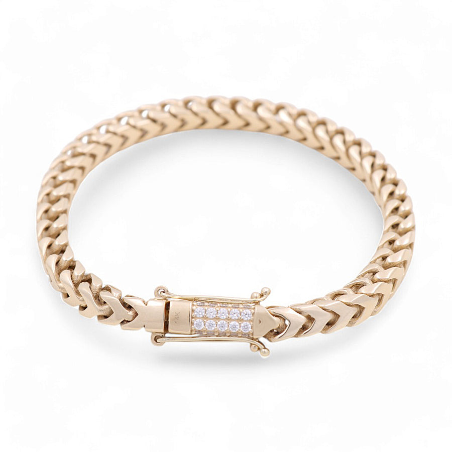 14K Yellow Gold Men Franco Bracelet