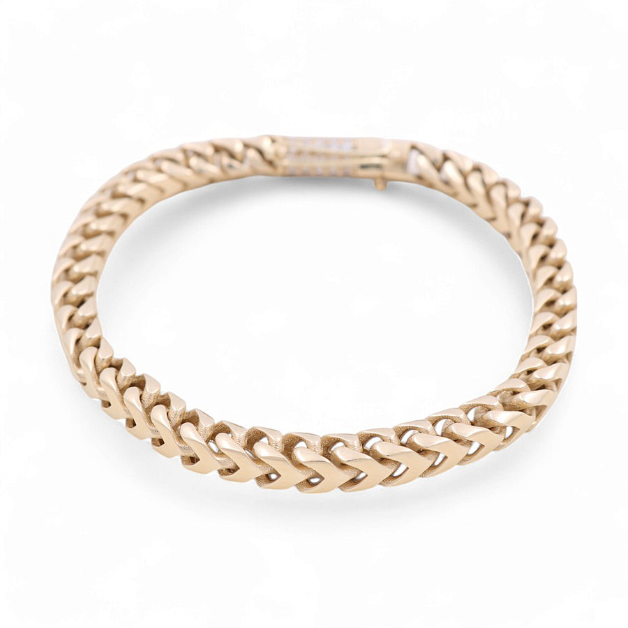 14K Yellow Gold Men Franco Bracelet