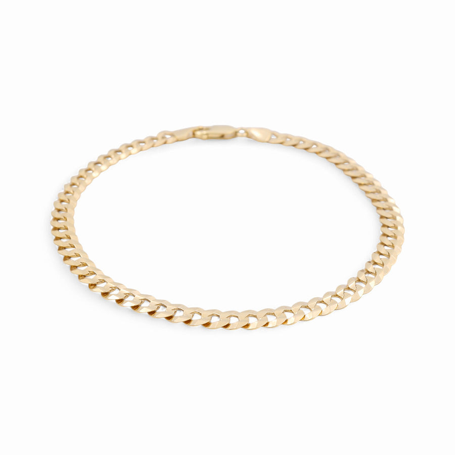 10K Yellow Gold Curb Ankle Bracelet