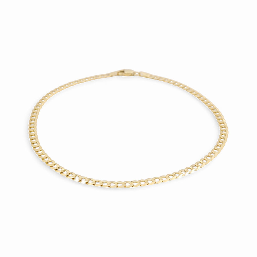 14K  Yellow Gold  Curb Ankle Bracelet