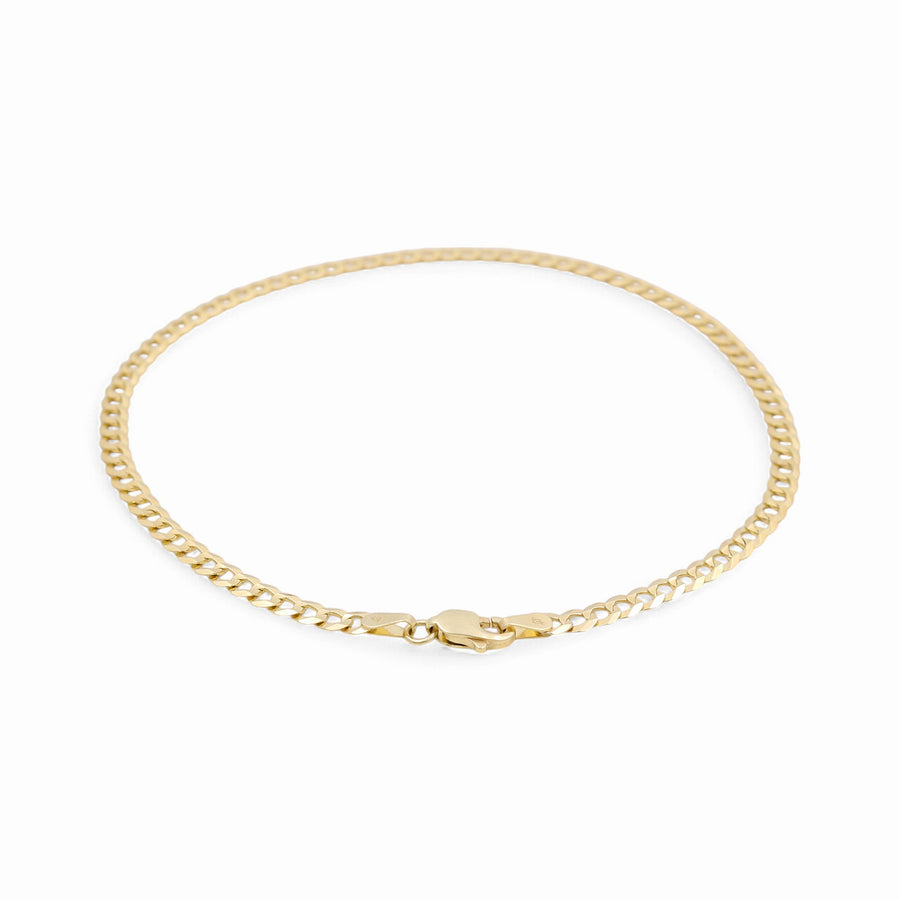 14K Yellow Gold Curb Ankle Bracelet