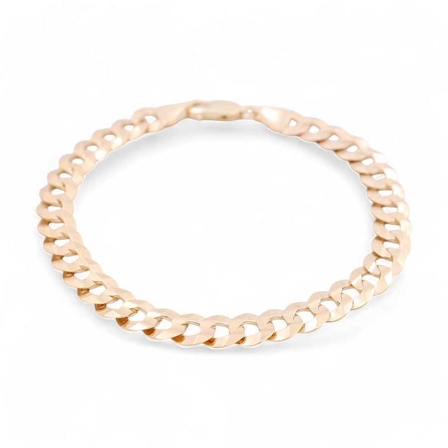 14K Men's Yellow Gold Curb Link Bracelet