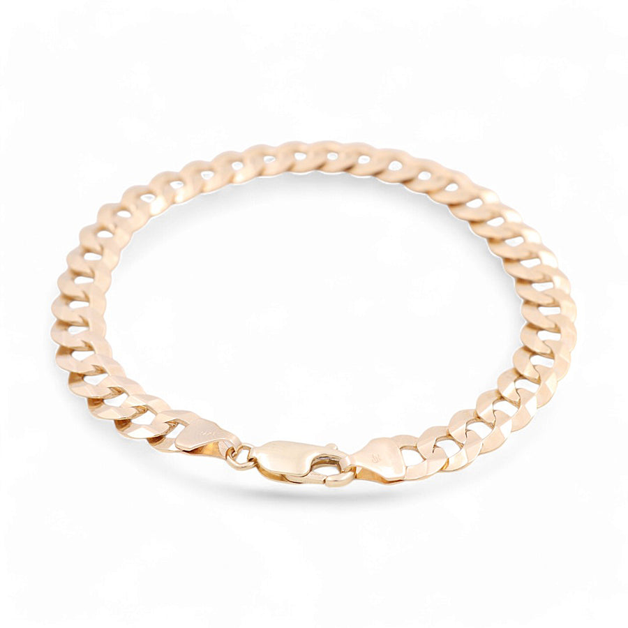 14K Men's Yellow Gold Curb Link Bracelet