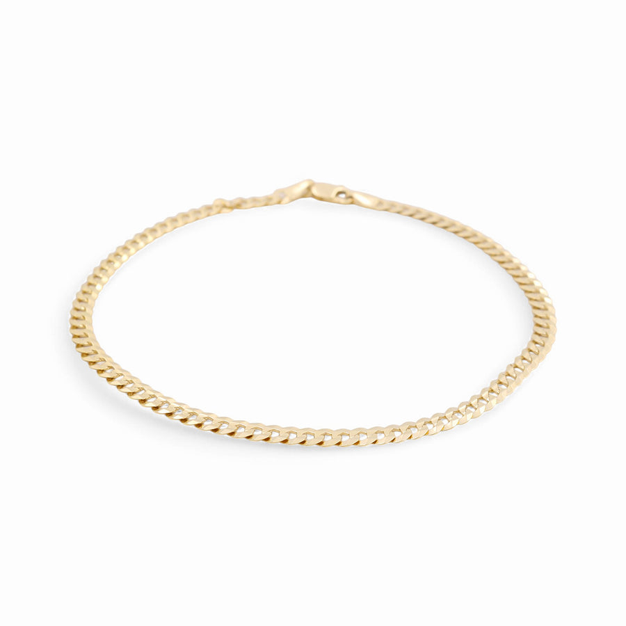 14K Yellow Gold Curb Ankle Bracelet