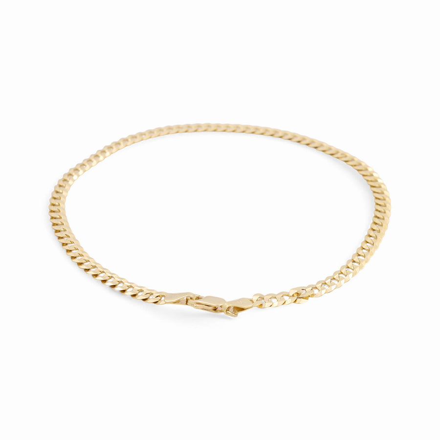 14K Yellow Gold Curb Ankle Bracelet