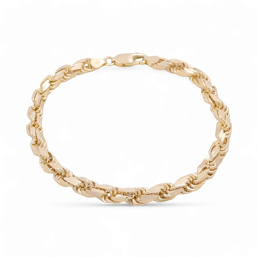 14K Men's Yellow Gold  Rope Links Bracelet