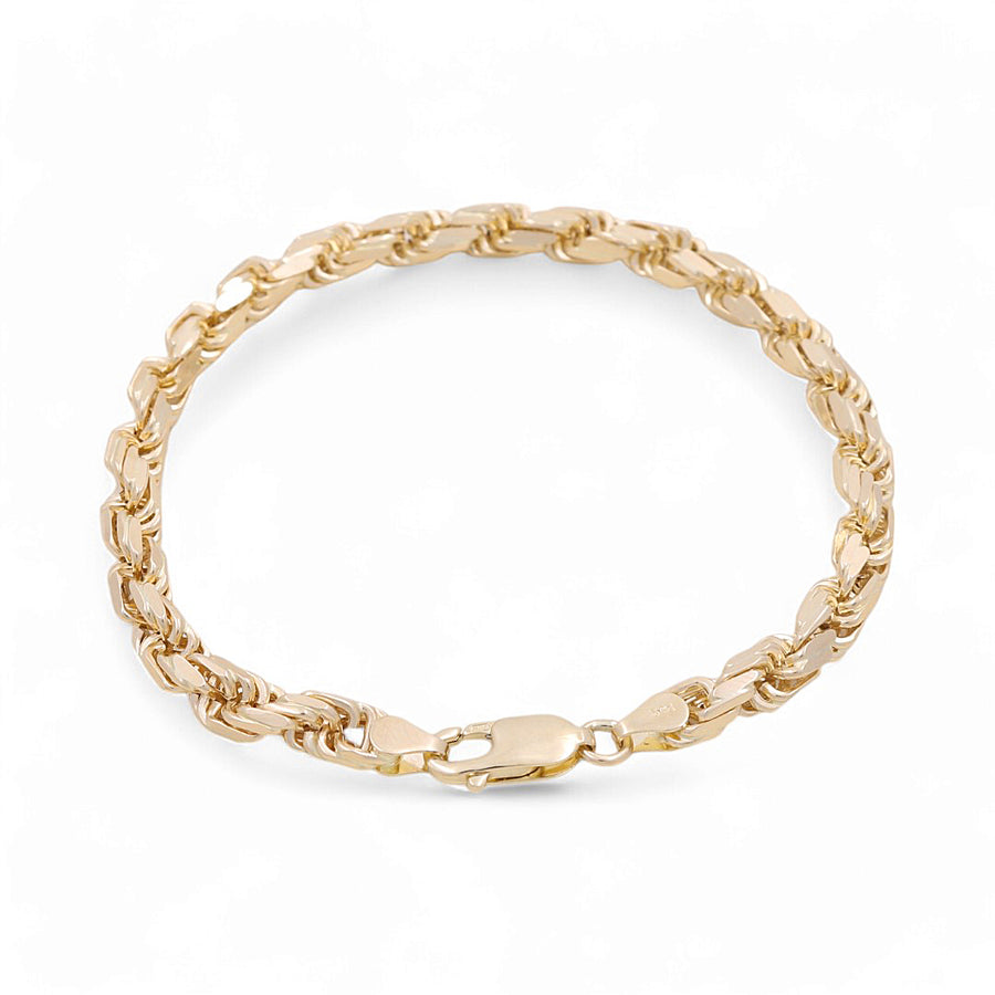 14K Men's Yellow Gold  Rope Links Bracelet