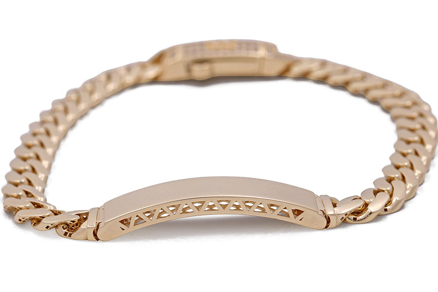 14K Yellow Gold Men Monaco with ID Bracelet