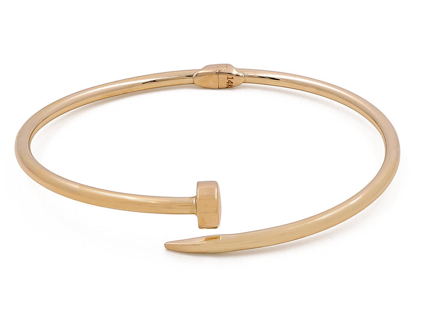 14K Yellow Gold Women's Nail Bracelet