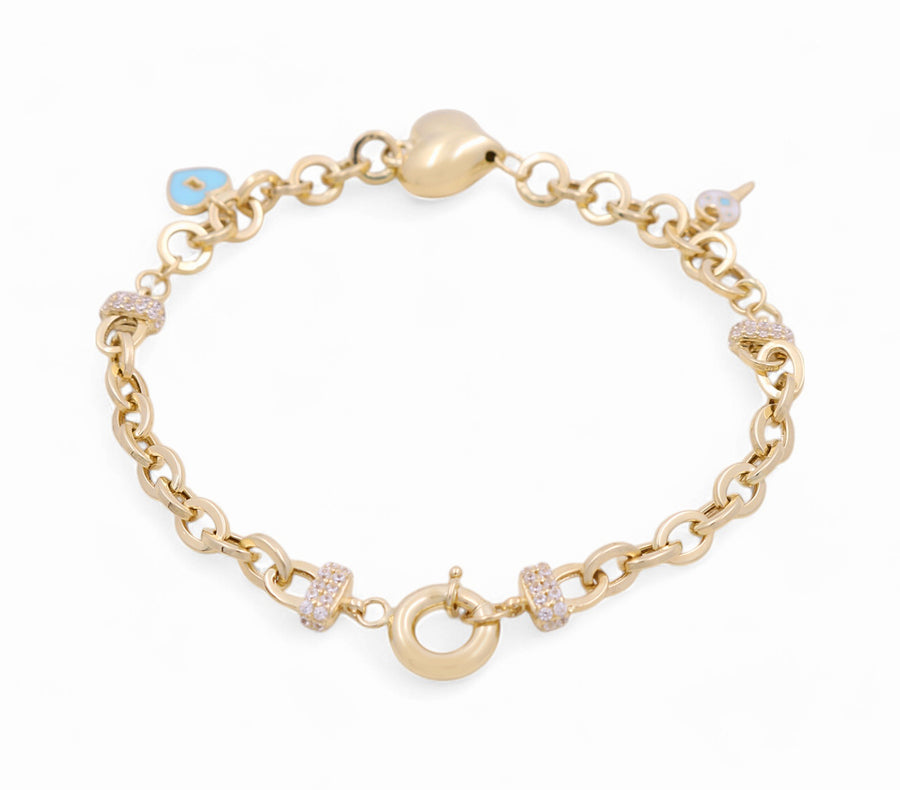 14K Yellow Gold Heart Bracelet