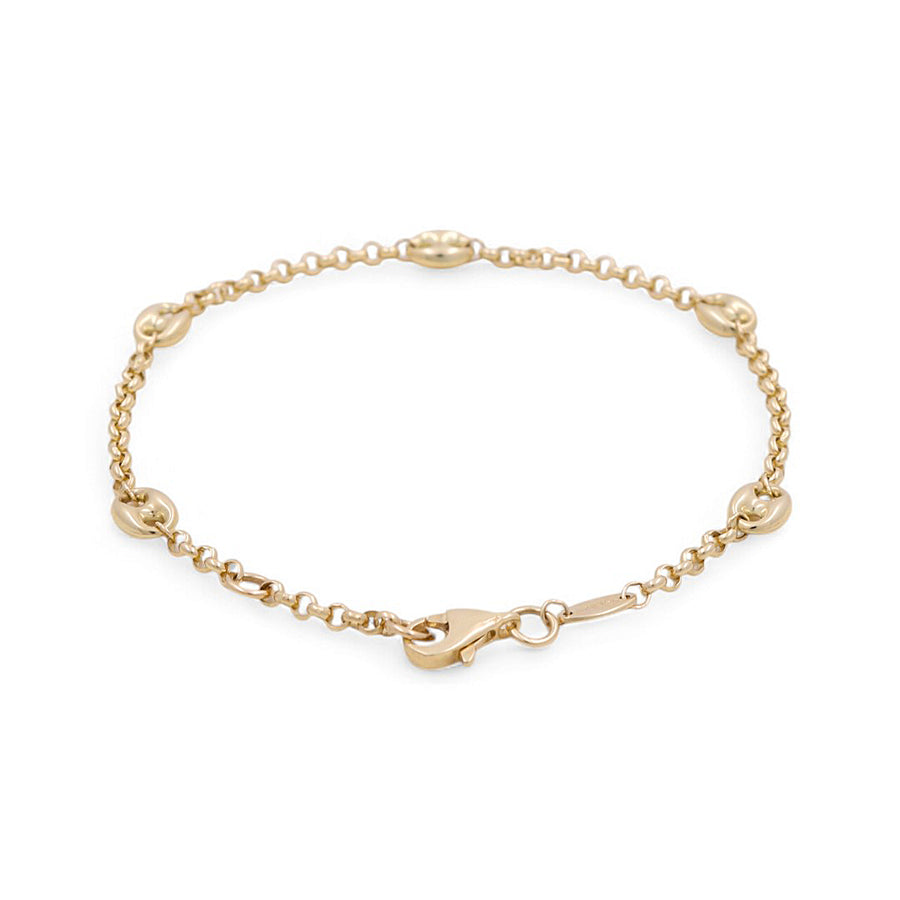 14K Yellow Gold Fancy Link Bracelet