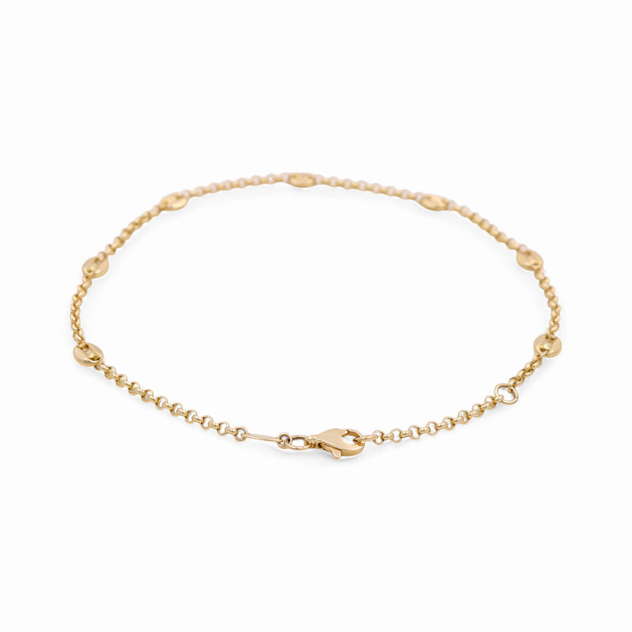 14K Yellow Gold Ankle Fancy Link Bracelet