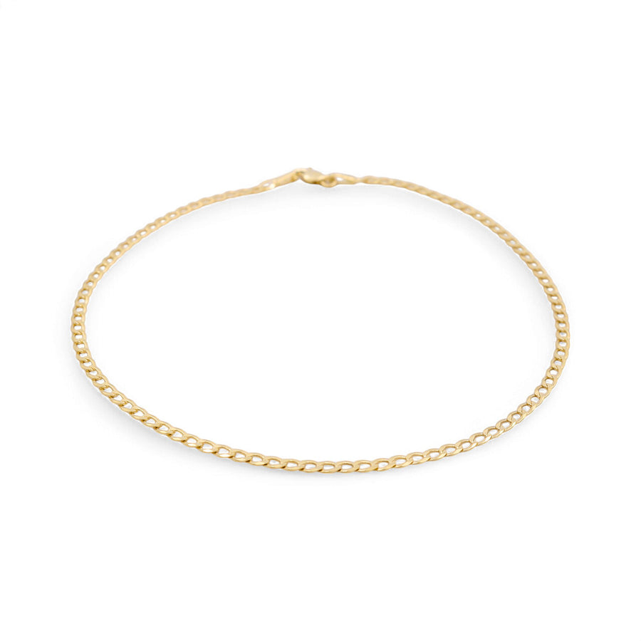 14K  Yellow Gold Curb Ankle Bracelet