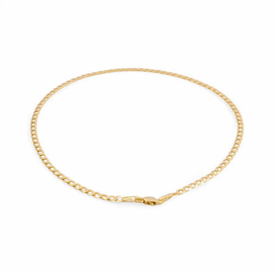 14K  Yellow Gold Curb Ankle Bracelet