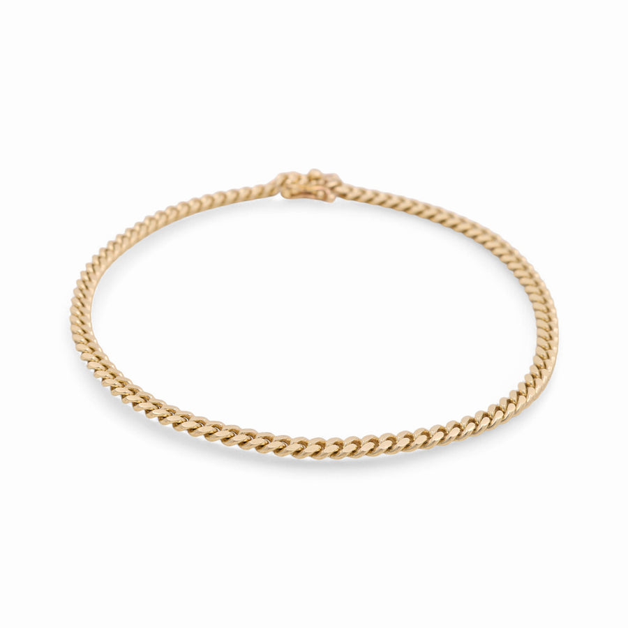 14K  Yellow Gold Cuban Link Ankle Bracelet