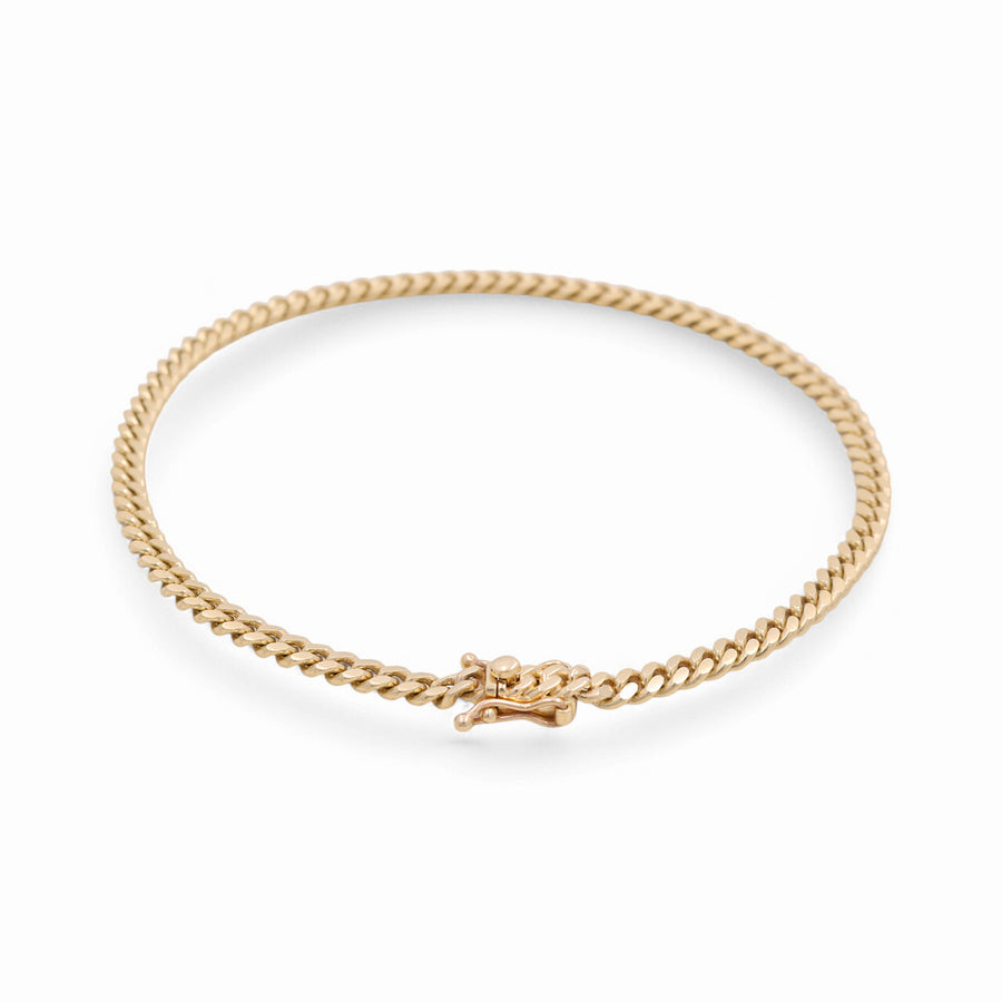 14K  Yellow Gold Cuban Link Ankle Bracelet