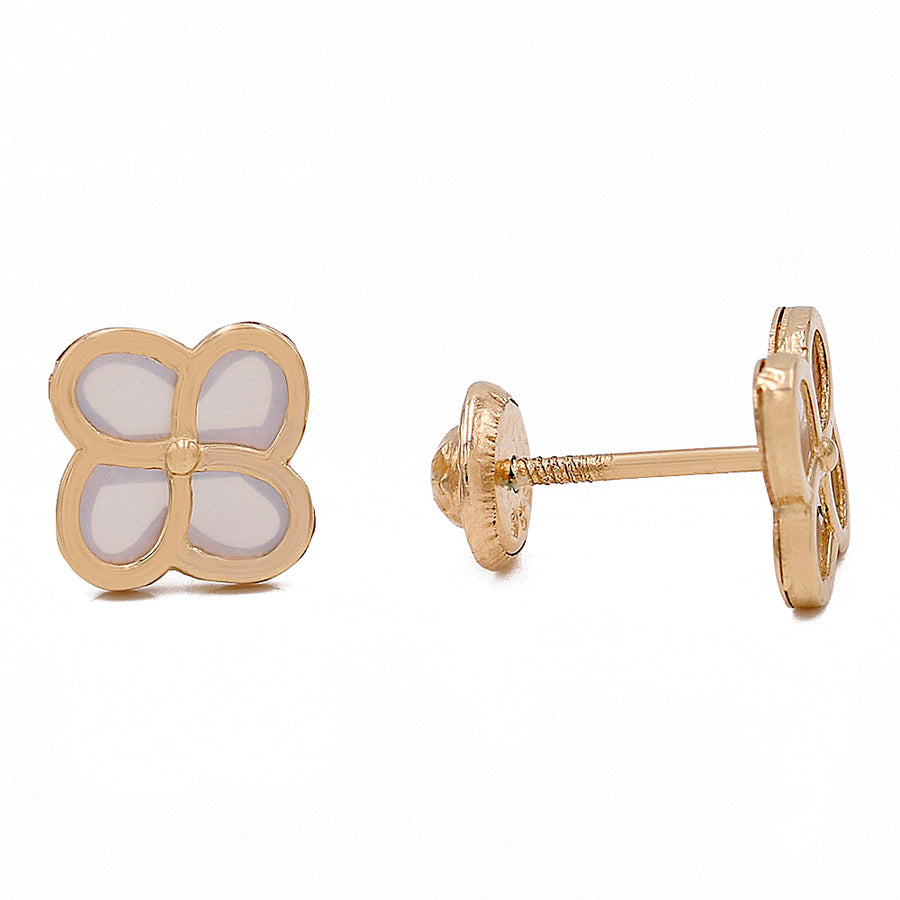 Yellow Gold 14k Fashion Flowers Earrings