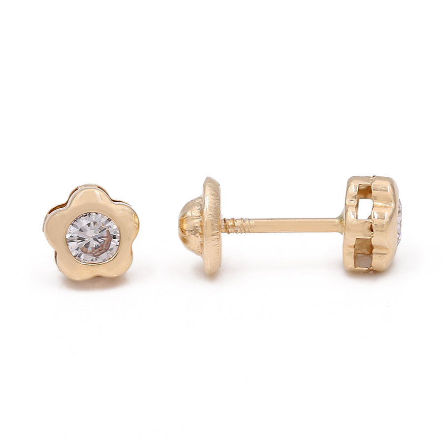 Yellow Gold 14k Fashion Flowers Earrings