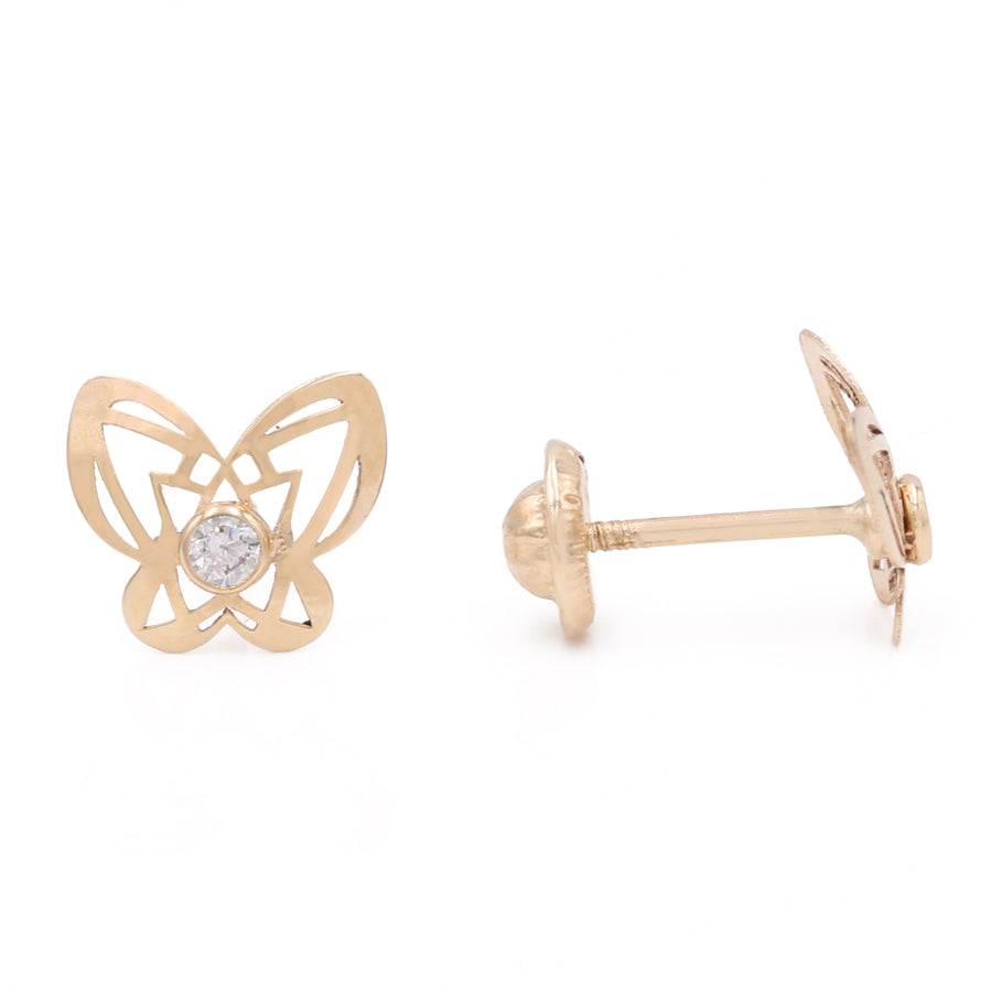 Yellow Gold 14k Fashion Butterfly Earrings