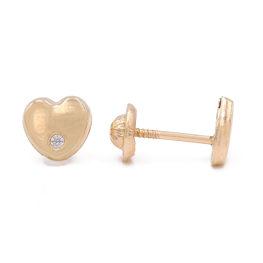 Yellow Gold 14k Fashion Heart Earrings