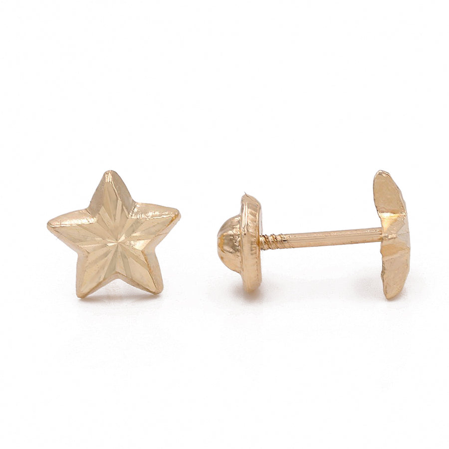 Yellow Gold 14k Fashion Star Earrings