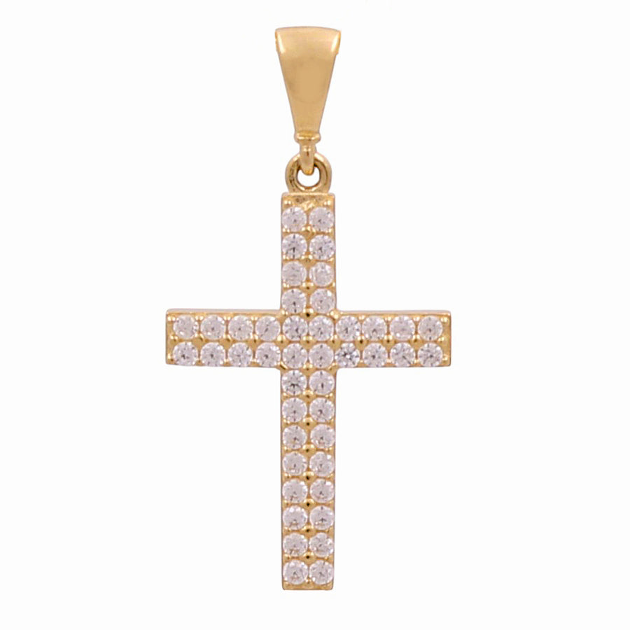 14K  Yellow Gold Cross with Cz Pendant