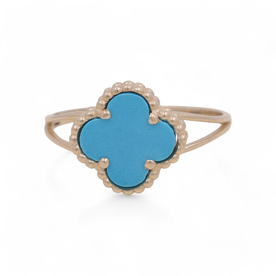 14K Yellow Gold Fashion Flower Women's Ring