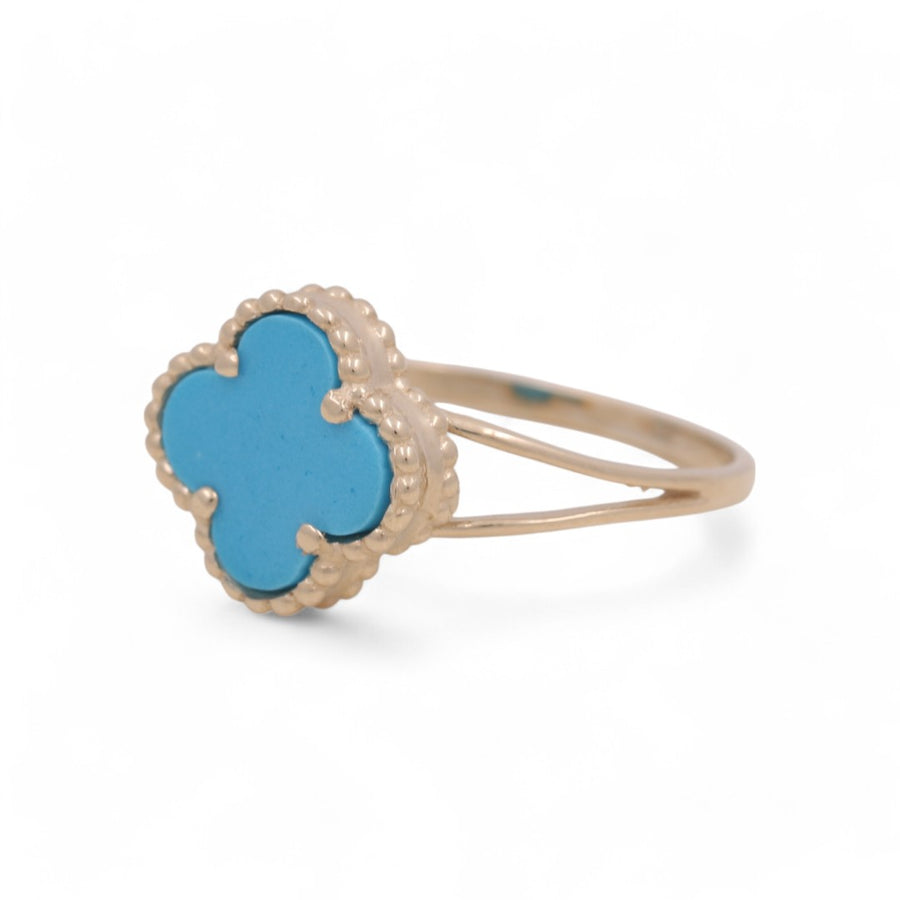 14K Yellow Gold Fashion Flower Women's Ring