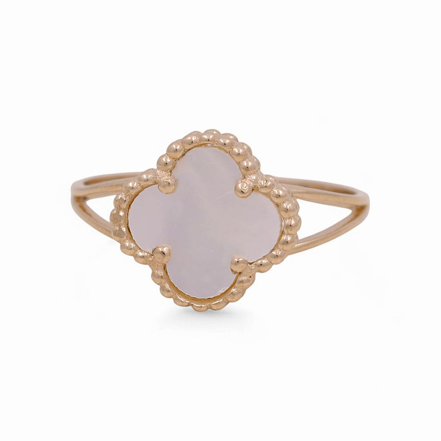 14K Yellow Gold Fashion Flower Women's Ring