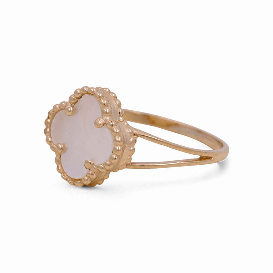 14K Yellow Gold Fashion Flower Women's Ring