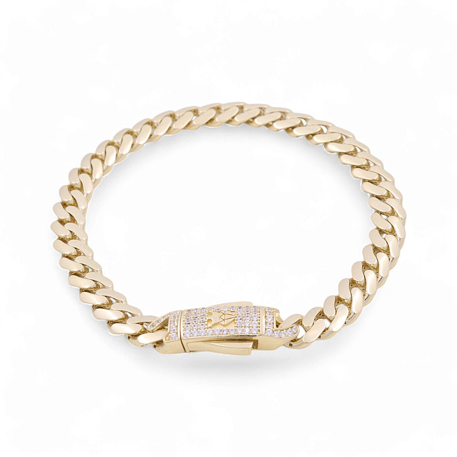 14K Yellow Gold Men Monaco Bracelet