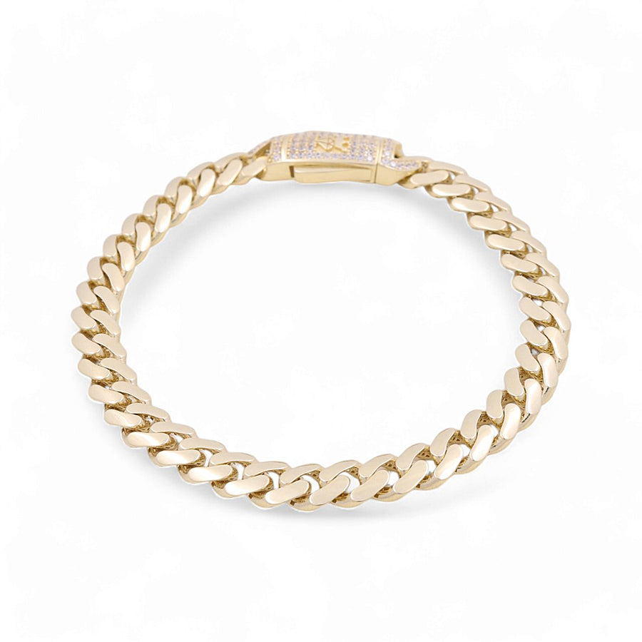 14K Yellow Gold Men Monaco Bracelet