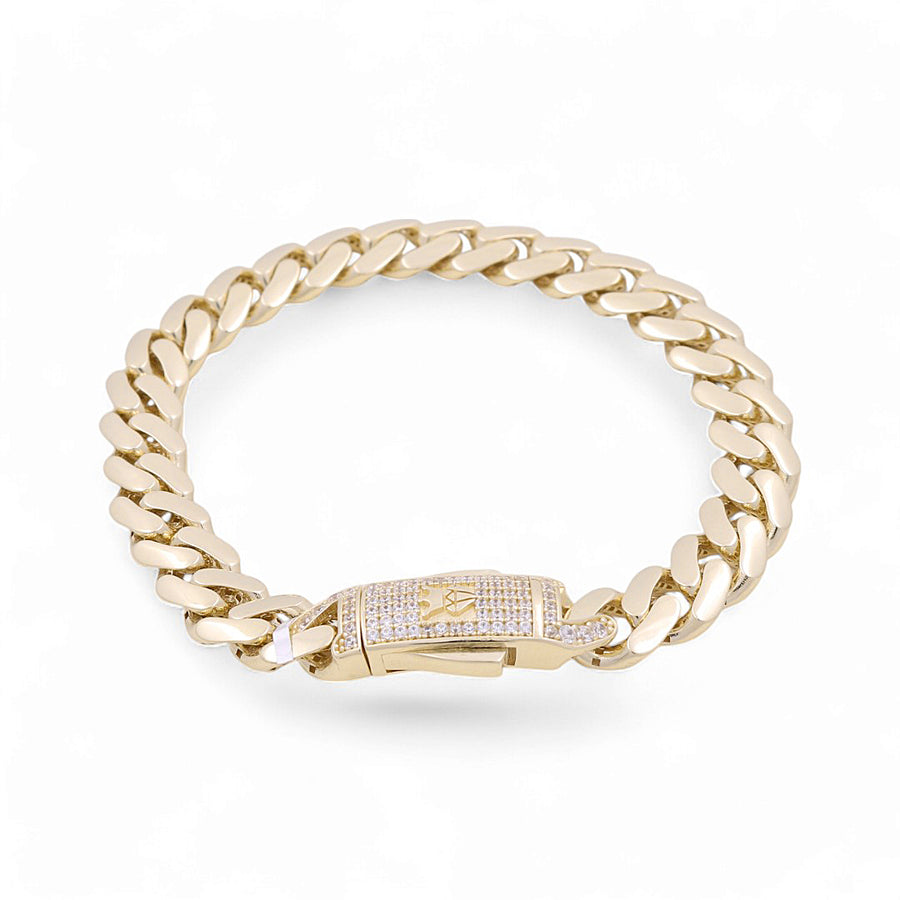 14K Yellow Gold Men Monaco Bracelet