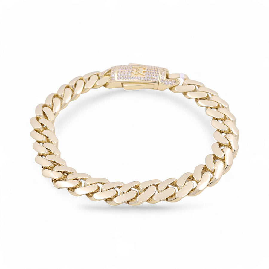 14K Yellow Gold Men Monaco Bracelet